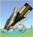 NAD29962 Gator Guzzler Alligator Wine Bottle Holder